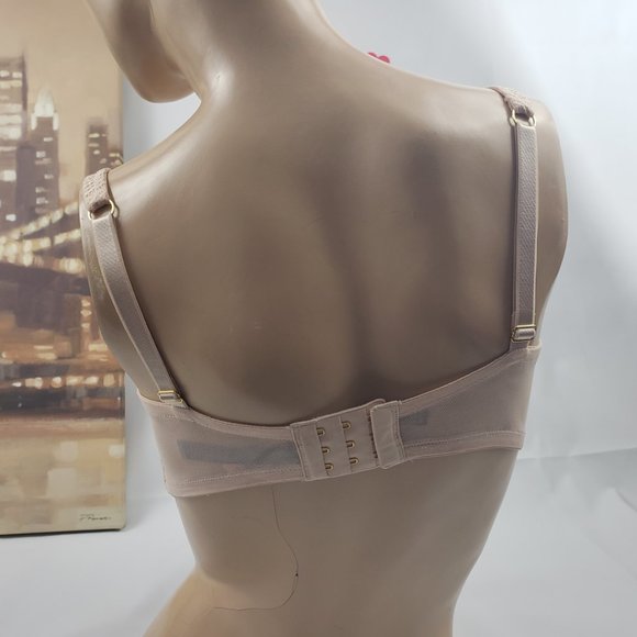 VS Beige Very Sexy Lace Mesh Unlined Balconet 38DD - Picture 4 of 4